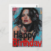 ハッピーバースデームラル ポストカード (正面/裏面)