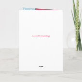 ハッピーバースデームームピンクと青の写真 カード (裏面)