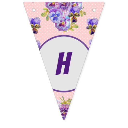 ハッピーバースデームームフラワーズフローラパーティー束 バンティングフラッグ (第1の旗)