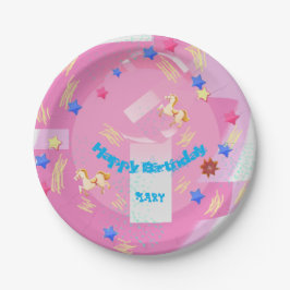 ハッピーバースデーメアリー（名前の変更） ペーパープレート