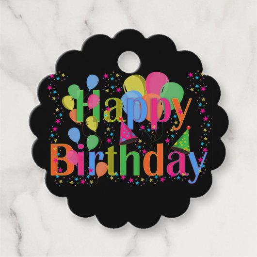 ハッピーバースデーメッセージカード フェイバータグ (正面)