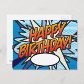 ハッピーバースデーメッセージ音声バブルおもしろい ポストカード (正面/裏面)