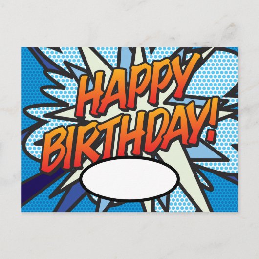 ハッピーバースデーメッセージ音声バブルおもしろい ポストカード (正面)