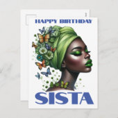 ハッピーバースデーメラニンブラックガール魔法美 シーズンポストカード (正面/裏面)