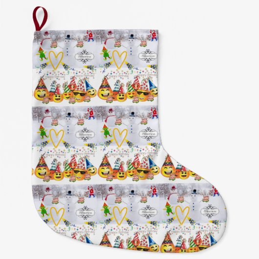 ハッピーバースデーメリークリスマスストッキング ラージクリスマスストッキング (正面)