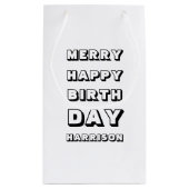 ハッピーバースデーメリー名前をカスタムする スモールペーパーバッグ (裏面)