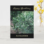 ハッピーバースデーメンズパパ自然のパーソナライズ カード (黄色い花)