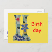 ハッピーバースデーモザイク水平顧客。ポストカード ポストカード (正面/裏面)