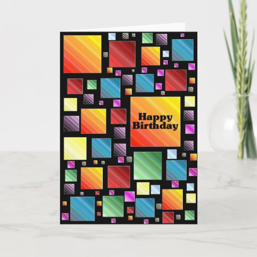 ハッピーバースデーモザイク カード (正面)