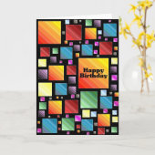 ハッピーバースデーモザイク カード (黄色い花)