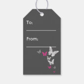 ハッピーバースデーモダンカラフルネオン蝶 ギフトタグ (裏面)