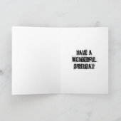 ハッピーバースデーモダンカード、レトロパンク カード (内部)