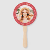 ハッピーバースデーモダンシンプルカスタム写真 ハンドファン (正面)