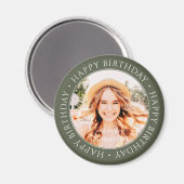 ハッピーバースデーモダンシンプルカスタム写真 マグネット (正面/裏面)