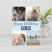 ハッピーバースデーモダンパパフォトコラージュ シーズンカード (スタンド正面)
