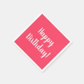 ハッピーバースデーモダンピンクバースデーパーティー スタンダードカクテルナプキン (角)