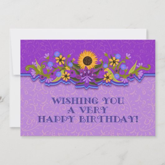 ハッピーバースデーモダンフォークアートフラワーズ (正面)