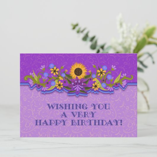 ハッピーバースデーモダンフォークアートフラワーズ (スタンド正面)