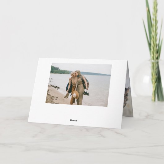 ハッピーバースデーモダンブはっきりしたラシの写真 カード (裏面)