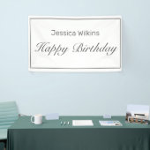 ハッピーバースデーモダンミニマリスト白黒 横断幕 (トレードショー)