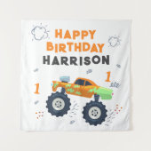 ハッピーバースデーモダンモンスターカートラック名 タペストリー (正面)