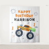 ハッピーバースデーモダンモンスターカートラック名 タペストリー (正面)