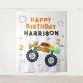 ハッピーバースデーモダンモンスターカートラック名 タペストリー (正面)