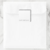 ハッピーバースデーモダンラグジュアリーシルバーグリッター スクエアシール (バッグ)