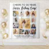 ハッピーバースデーモダン写真コラージュパーティー標識 タペストリー