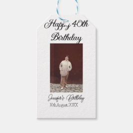 ハッピーバースデーモダン写真シンプルミニマル ギフトタグ