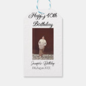 ハッピーバースデーモダン写真シンプルミニマル ギフトタグ (裏面)