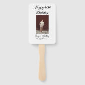 ハッピーバースデーモダン写真シンプルミニマル ハンドファン (裏面)