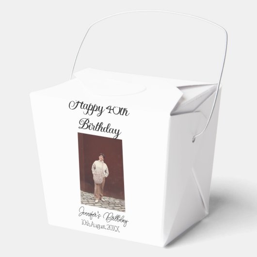 ハッピーバースデーモダン写真シンプルミニマル フェイバーボックス (正面)