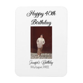 ハッピーバースデーモダン写真シンプルミニマル マグネット