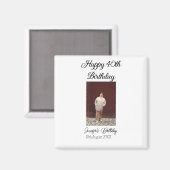 ハッピーバースデーモダン写真シンプルミニマル マグネット (正面/裏面)