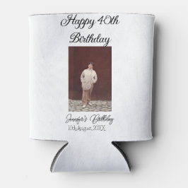 ハッピーバースデーモダン写真シンプルミニマル 缶クーラー