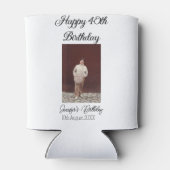 ハッピーバースデーモダン写真シンプルミニマル 缶クーラー (裏面)