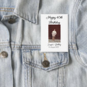 ハッピーバースデーモダン写真シンプルミニマル 缶バッジ (インサイチュ)