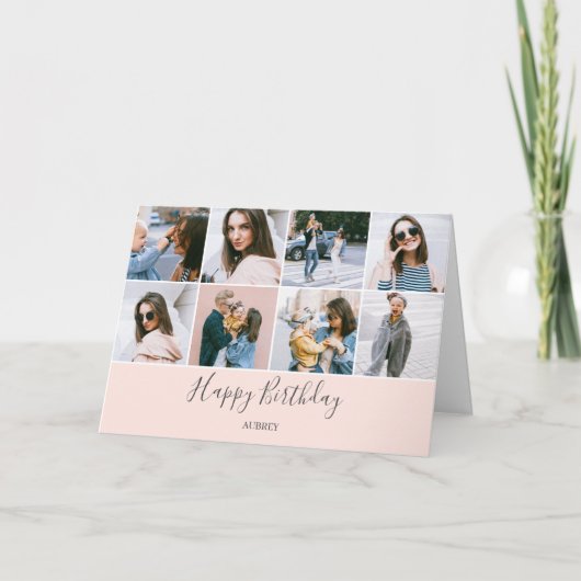 ハッピーバースデーモダン写真 カード (正面)