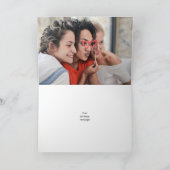 ハッピーバースデーモダン手書きスクリプト写真 カード (内部)