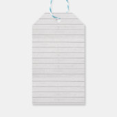 ハッピーバースデーモダン書道ティール（緑がかった色）《写真》ぼけ味 ギフトタグ (裏面)