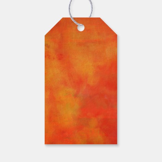ハッピーバースデーモダン絵画抽象芸術のオレンジ ギフトタグ (裏面)