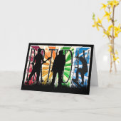 ハッピーバースデーモダン雄 カード (黄色い花)