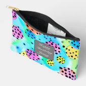 ハッピーバースデーモノグラム抽象芸術水玉模様 アクセサリーポーチ (見開き)