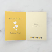 ハッピーバースデーモミーのオレンジ色のグレーの写真 カード (内部)