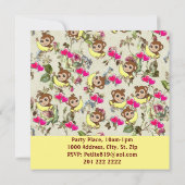 ハッピーバースデーモンキーカード招待状バルーン 招待状 (裏面)