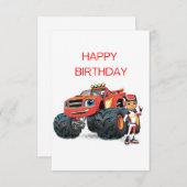 ハッピーバースデーモンスターカー願い。 招待状 (正面/裏面)