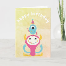 ハッピーバースデーモンスターズピンクブルー