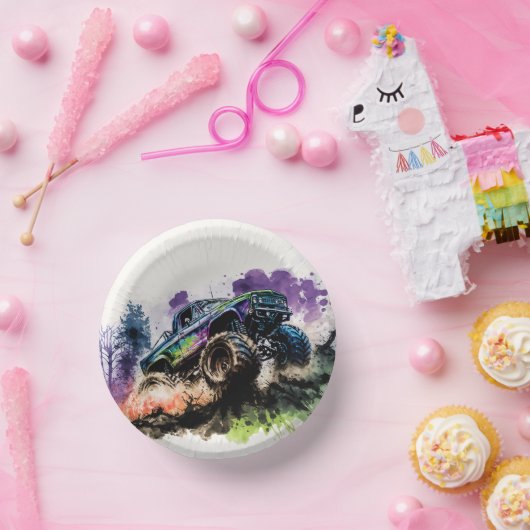 ハッピーバースデーモンスタートラックのスマッシュクラッシュボーイ ペーパーボウル (パーティー)