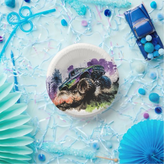 ハッピーバースデーモンスタートラックのスマッシュクラッシュボーイ ペーパーボウル (パーティー)